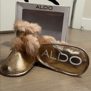 Aldo Shimmering Gold Baby Boots